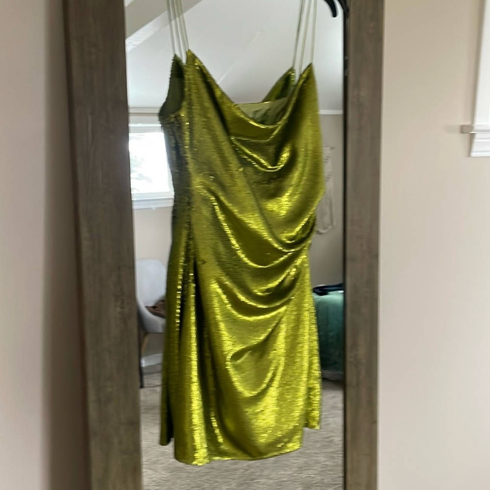Gauge81 Green Ruched Slip Mini Dress